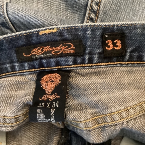Ed Hardy distressed jeans size 33 X 34 - Picture 8 of 8